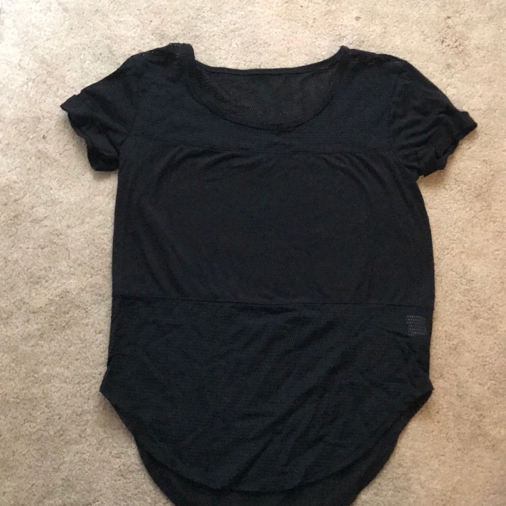 Black shirt with mesh detailing